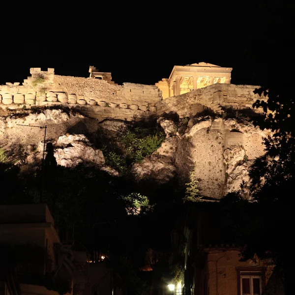 Nachtansicht der Akropolis, Athen, Griechenland. — Stockfoto
