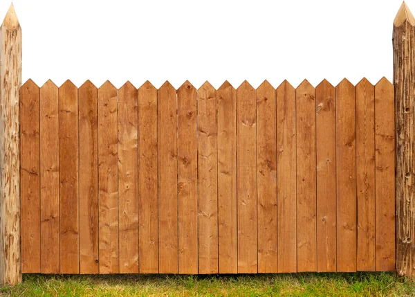 Деревянный забор изолирован на белый — стоковое фото