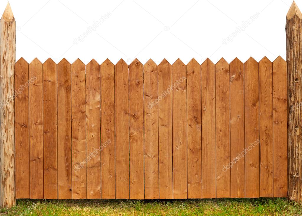Wooden fence isolated on white