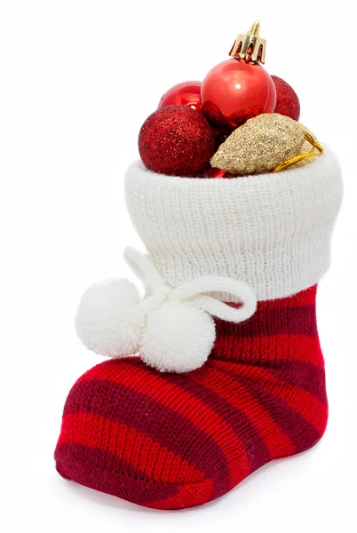 Noel süslemeleri ile çorap — Stok fotoğraf