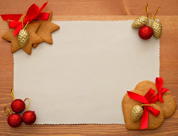 Eski bir kağıt ile Noel tatlılar ve süslemeler Telifsiz Stok Fotoğraflar