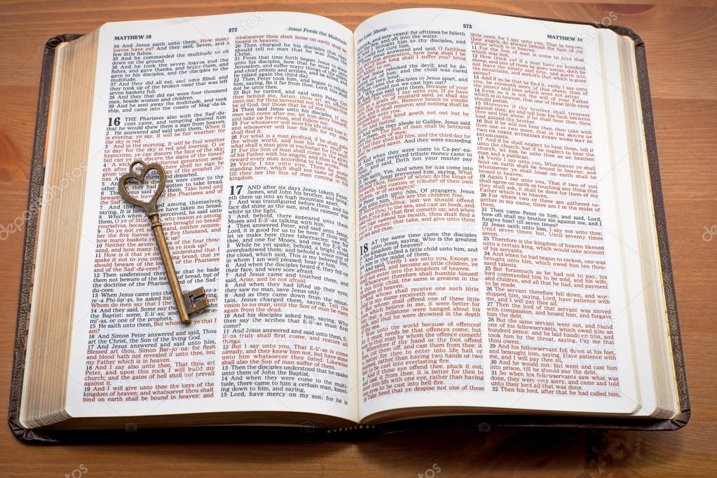 Keys to the Kingdom, key on the open bible Stock Photo by ©Vasily77 26994991