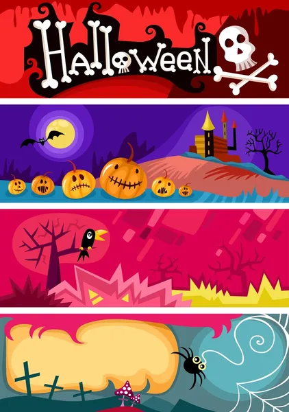 Set di carte Hallowen — Vettoriale Stock