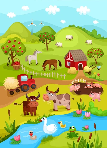 Farm card — Stock Vector