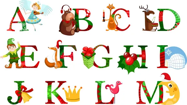 Alphabet de Noël — Image vectorielle