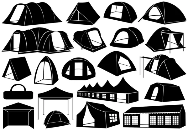 Set of tents — Stock Vector