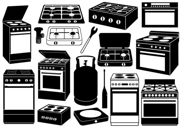 Stove set — Stock Vector