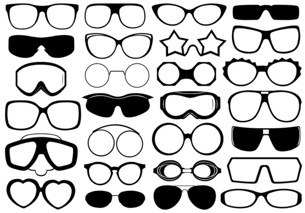 Gafas diferentes aisladas — Vector de stock