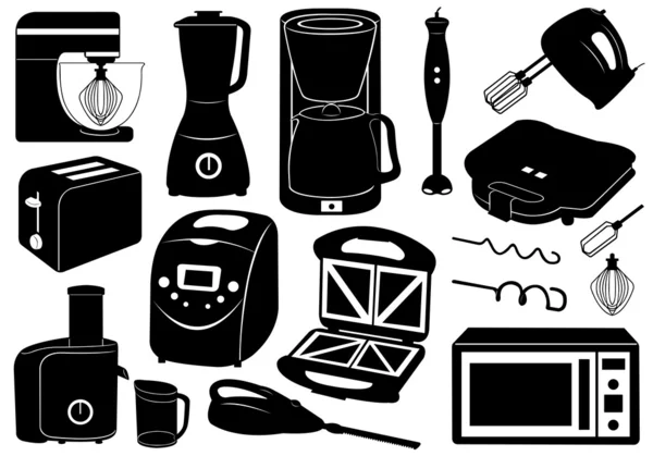 Set de electrodomésticos de cocina — Vector de stock