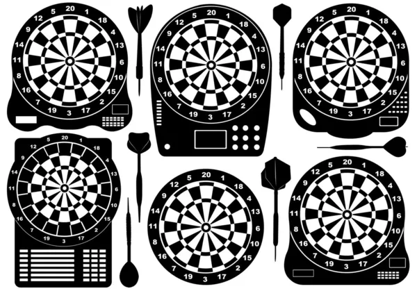 Set di Dartboard elettronici — Vettoriale Stock