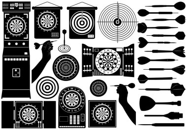 Set of different dartboards clipart
