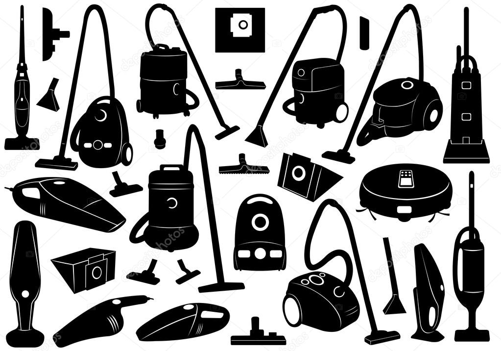 Set of different vacuum cleaners