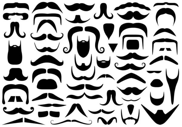 Conjunto de diferentes bigodes — Vetor de Stock