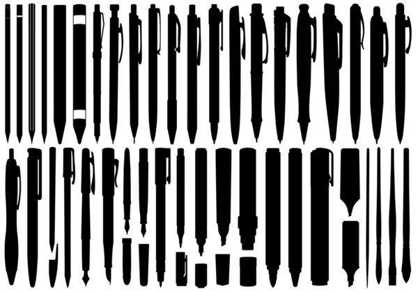 Diferentes instrumentos de escrita — Vetor de Stock