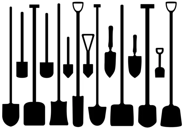 Set Of Shovels — Stock Vector