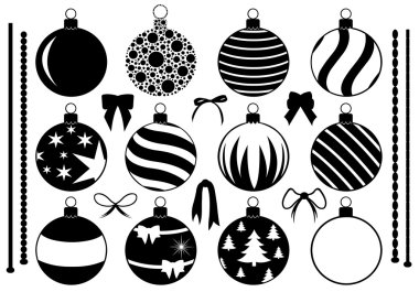 set farklı Noel süslemeleri