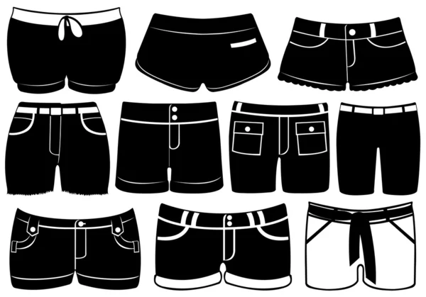 Conjunto de shorts diferentes — Vetor de Stock