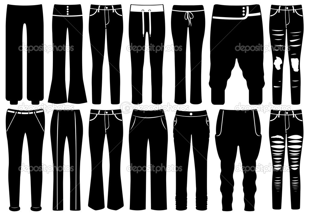 Set of different pants
