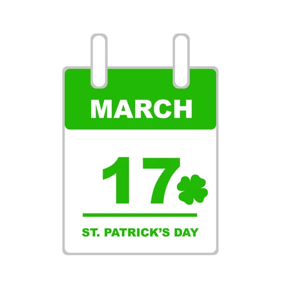 Calendario del día de San Patricio — Vector de stock