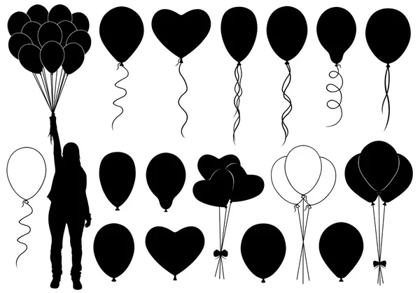 Conjunto de globos diferentes — Archivo Imágenes Vectoriales