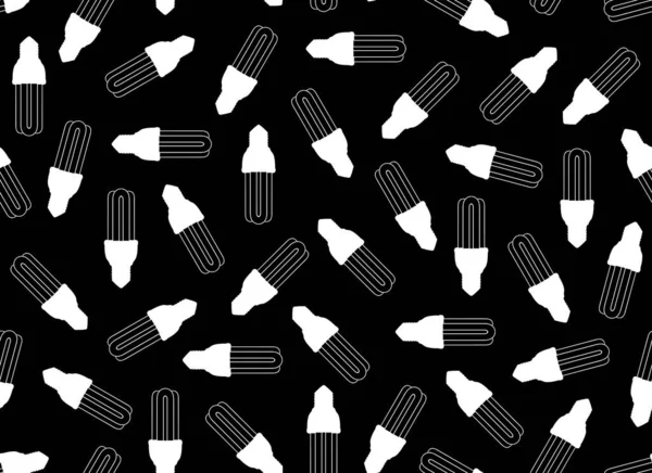 Illustration Ampoules Sans Couture Avec Fond Noir — Image vectorielle