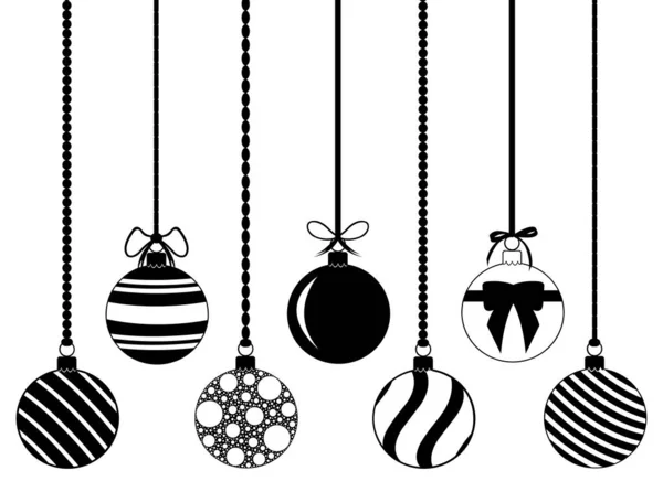 Conjunto Diferentes Decorações Natal Penduradas Isoladas Branco Gráficos De Vetores