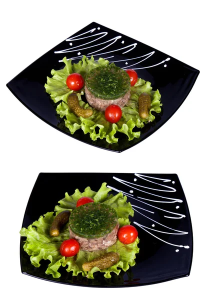 Jelle de carne aspic sobre blanco — Foto de Stock