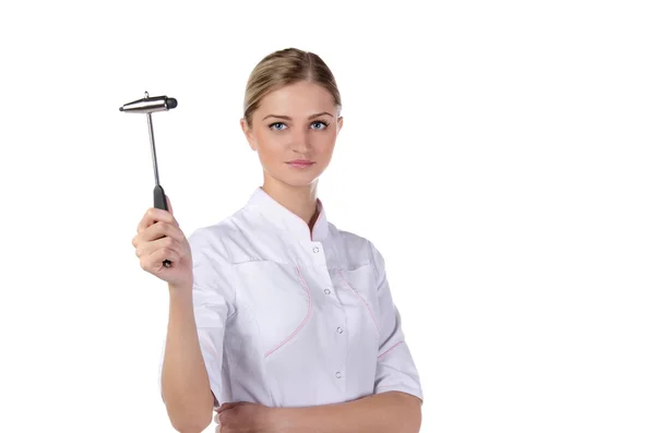 Portrait of a girl doctor. think — Stock Photo, Image