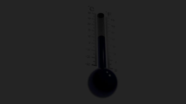 Termómetro de vidrio termómetro . — Vídeo de stock