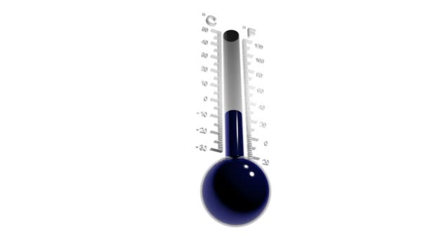 Γυάλινο θερμόμετρο θερμόμετρο. — Αρχείο Βίντεο