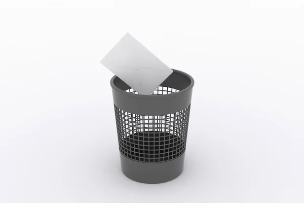 Çöp sepeti ve zarf, mektup — Stok fotoğraf