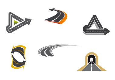 Road and highway symbols clipart