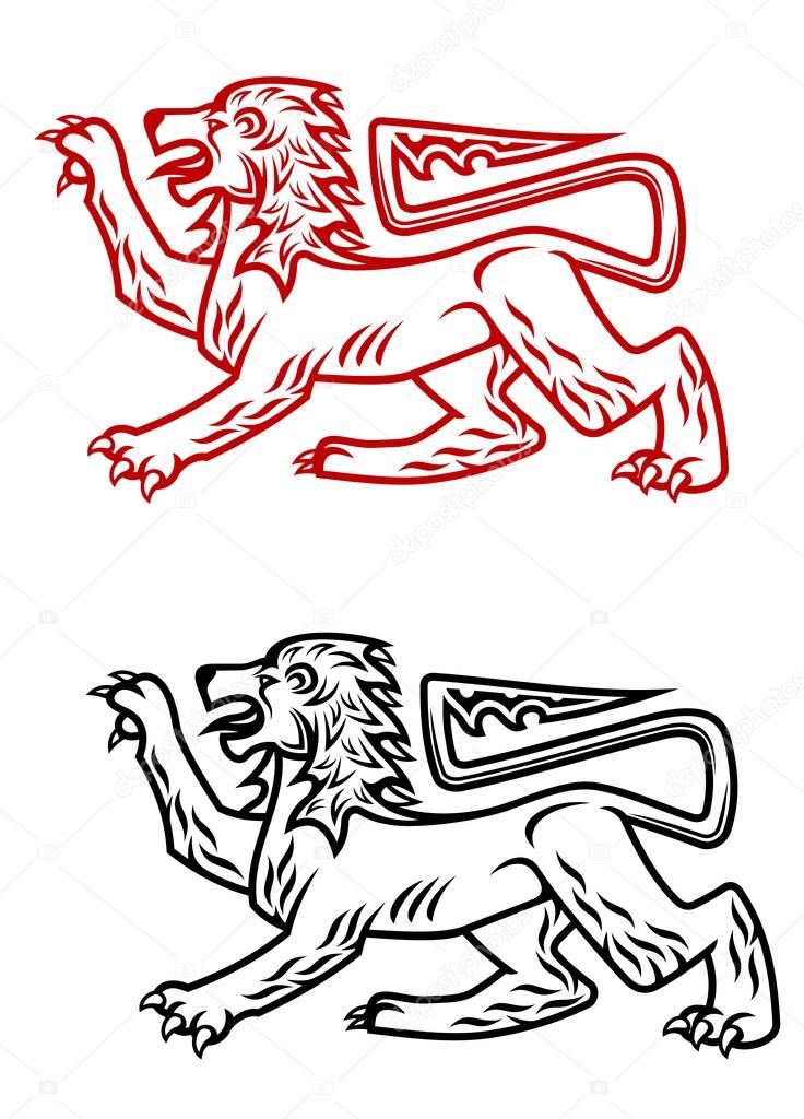 Ancient heraldic lion