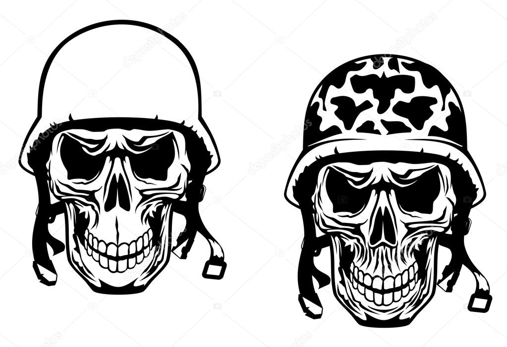 Warrior and pilot skulls