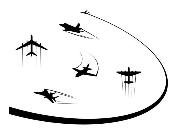 Aiplanes and jets — Stock Vector