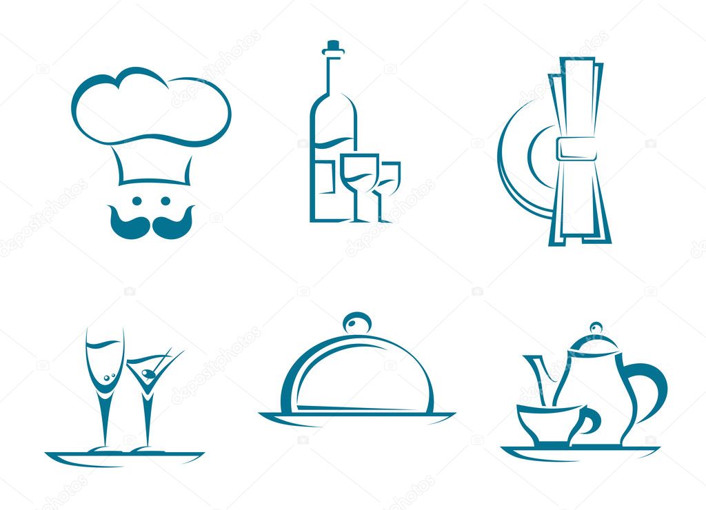 Restaurant icons and symbols