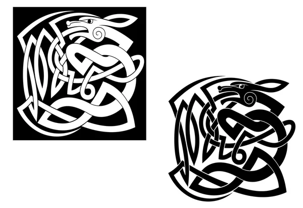 Animal sauvage abstrait dans un style celtique — Image vectorielle