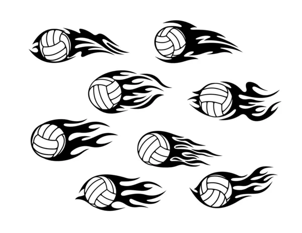 Tatuajes deportivos de voleibol — Vector de stock