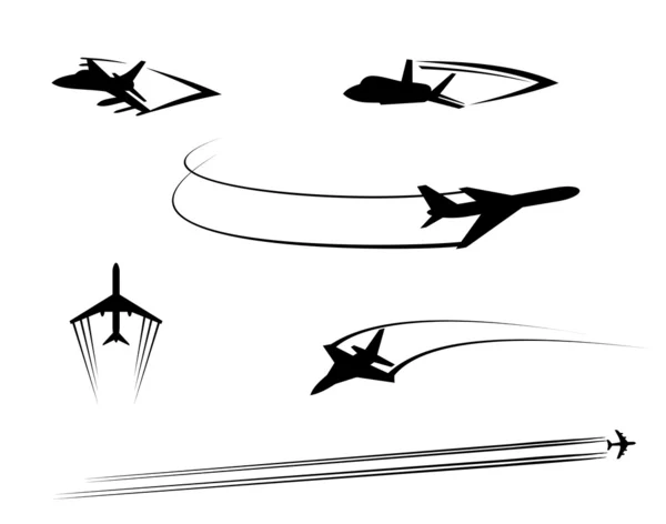 Airplanes and jets — Stock Vector