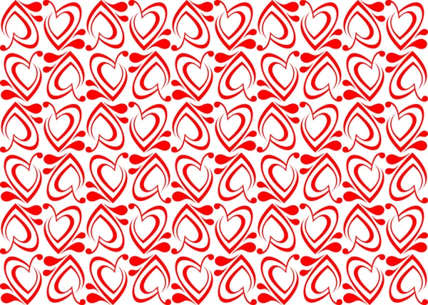 Fondo sin costuras con corazones rojos — Vector de stock