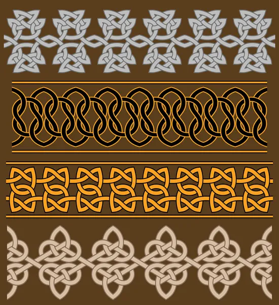 Set of celtic ornaments and patterns — Stock Vector