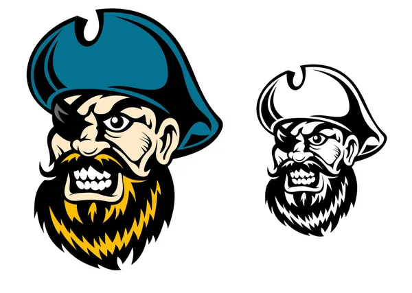 Oude Piraat kapitein — Stockvector