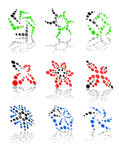 Icônes et symboles abstraits couleur — Image vectorielle
