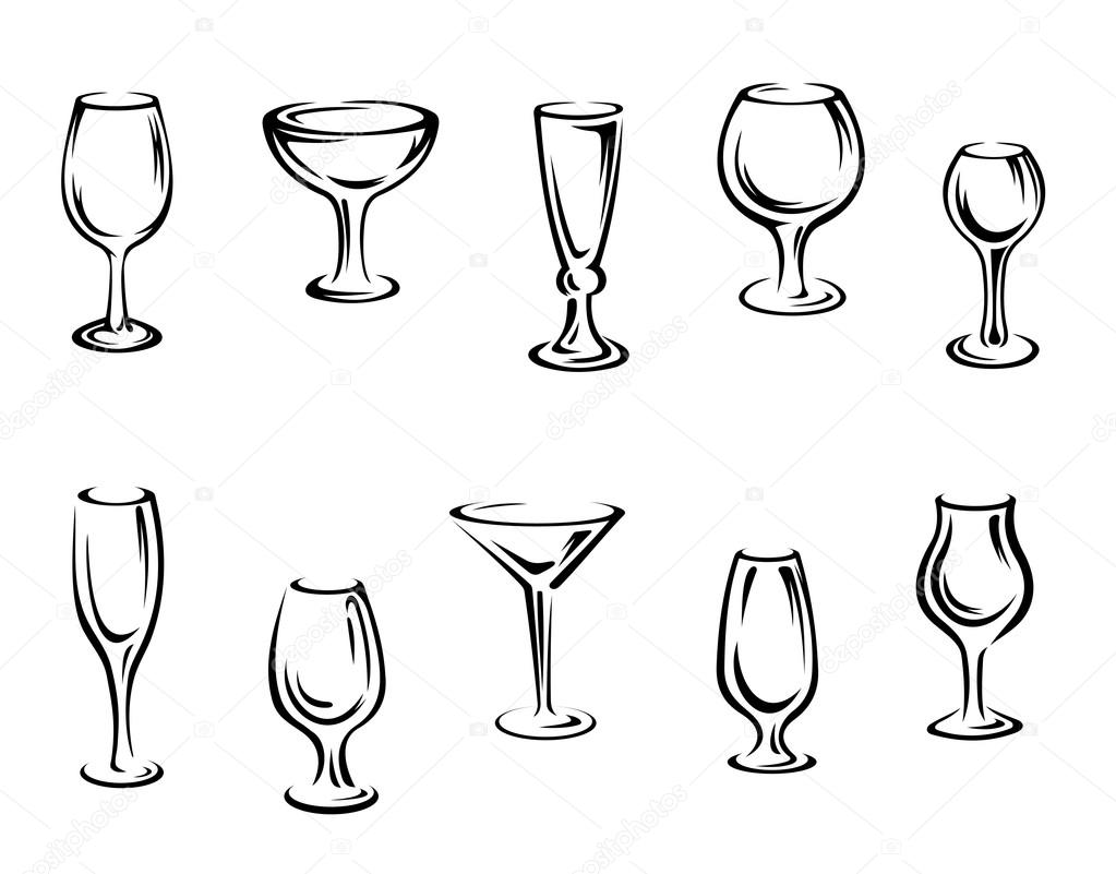 Alcohol and drink glasses