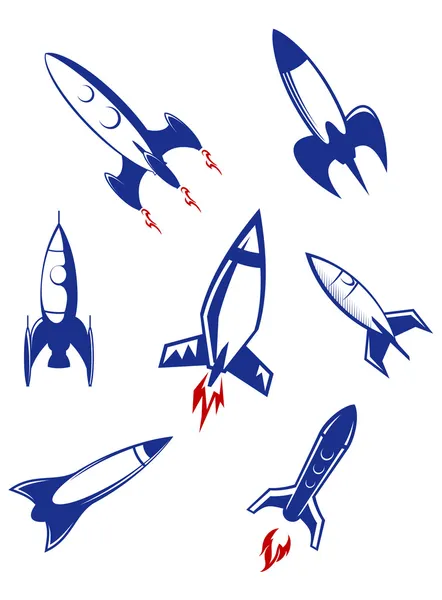 Space rockets and military missiles — Stock Vector