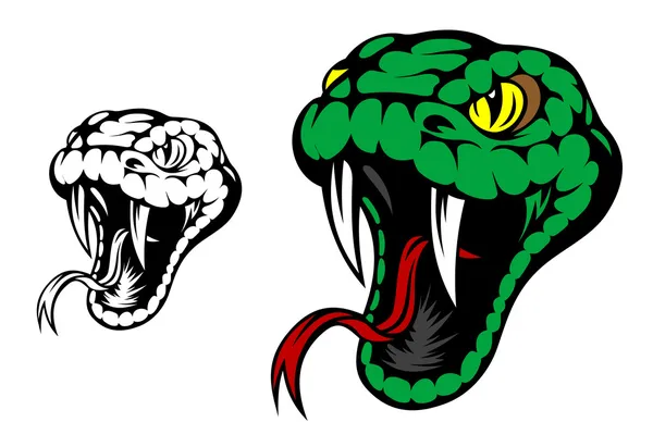 Snake, green snake mascotte — Stockvector