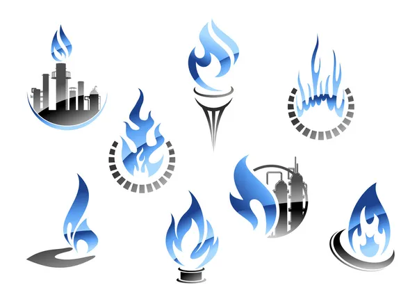 Gas and oil industry symbols — Stock Vector