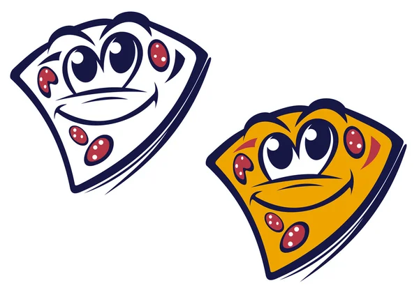 Rebanada divertida de pizza — Vector de stock