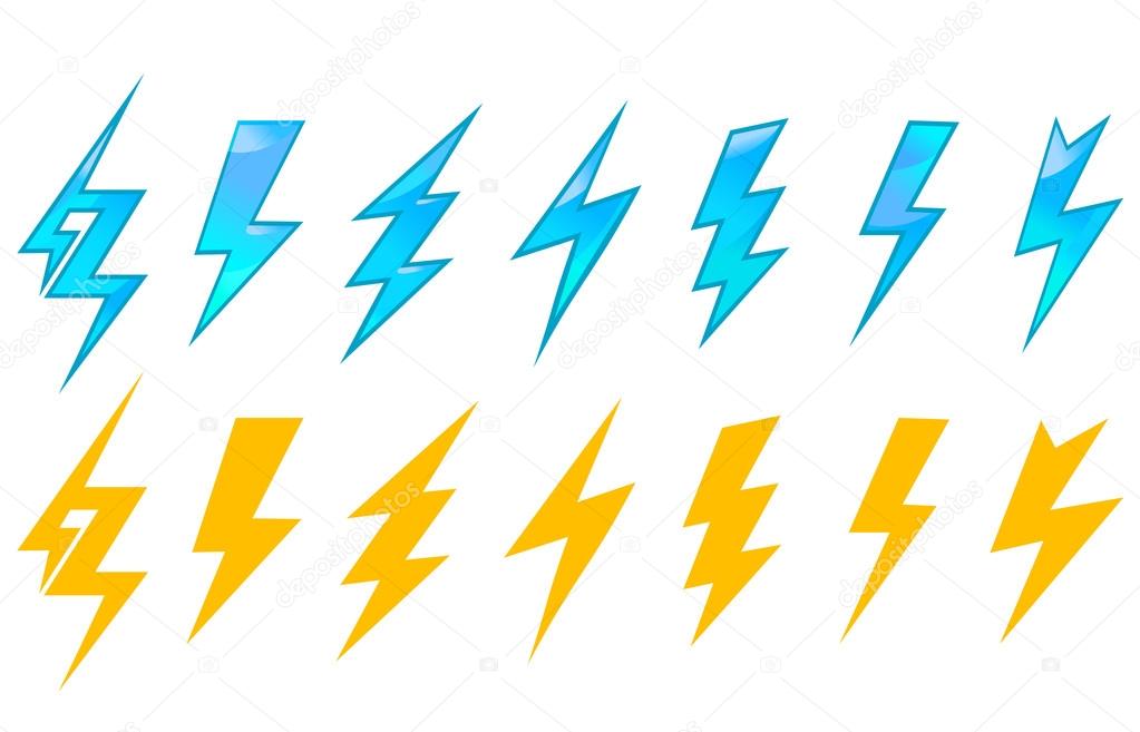 Lightning icons and symbols