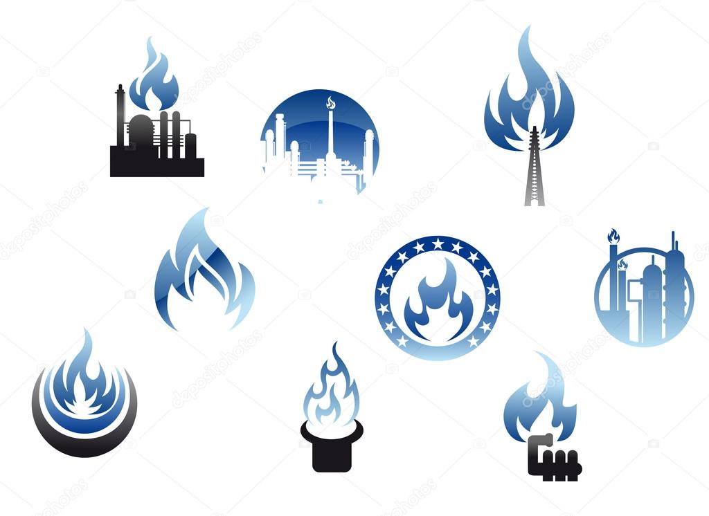 Gas industry symbols and icons